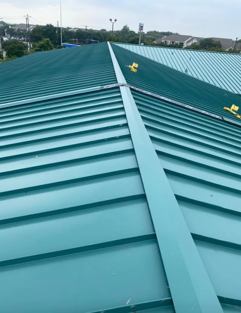 Green commercial metal roof ridge and valley for Metal Roof Repair in Lake Havasu City